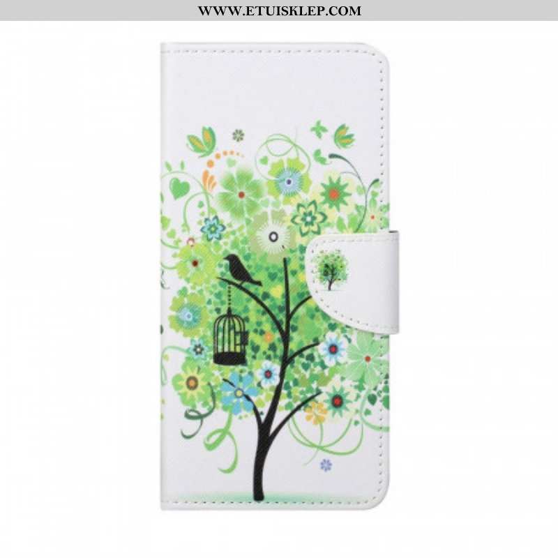 Etui Folio do Samsung Galaxy M23 5G Drzewo Z Zielonymi Liśćmi